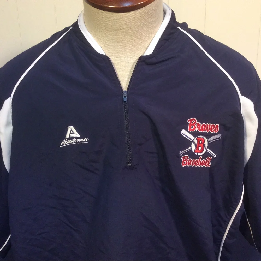 Mens Braves Baseball Warmup Jacket size large Akadema
